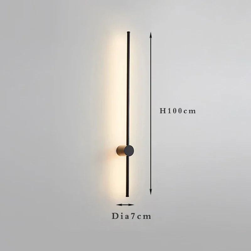 2026 Linear LED Wall Lamp 100cm120cm Modern Minimalist Gold White Sconce for Bedroom Bedside Living Room Corridor Decor