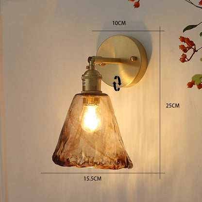 Brass Glass Wall Lamp