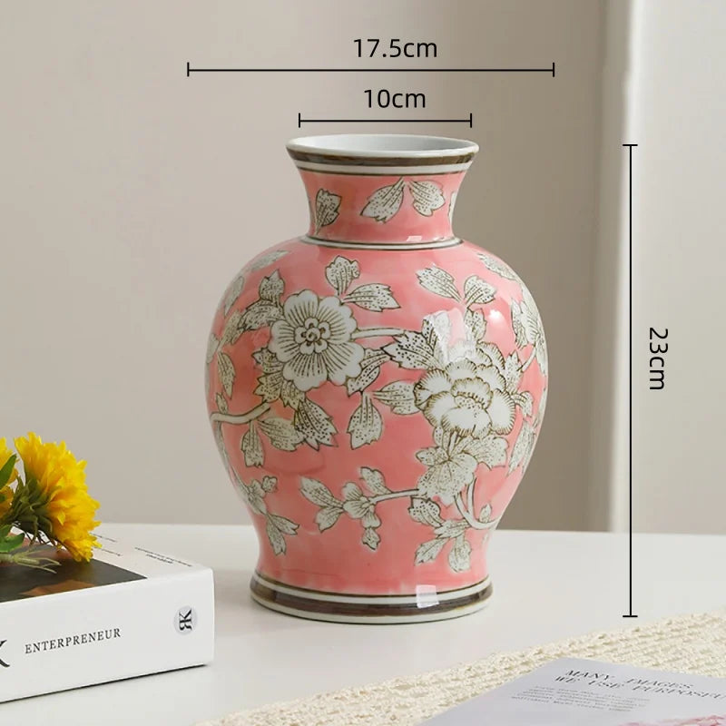 Blue and White Porcelain Chinese Vintage Vase Ceramic Handicraft Porcelain Bottle Flower Vase Home Decoration Accessories