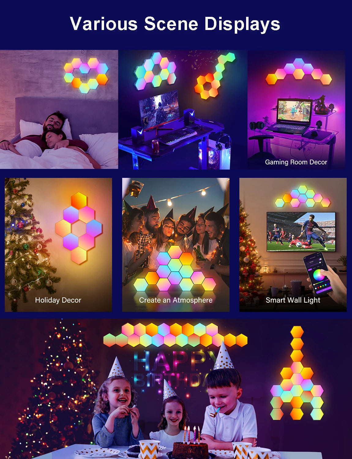 RGB Hexagon Wall Lamp