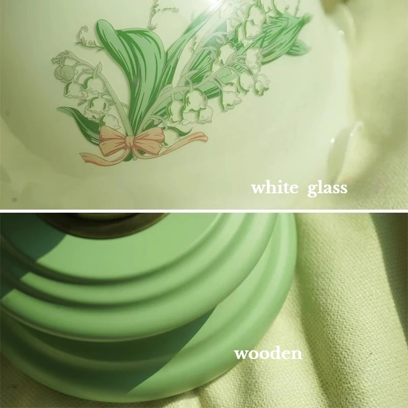 French Glass Table Lamp