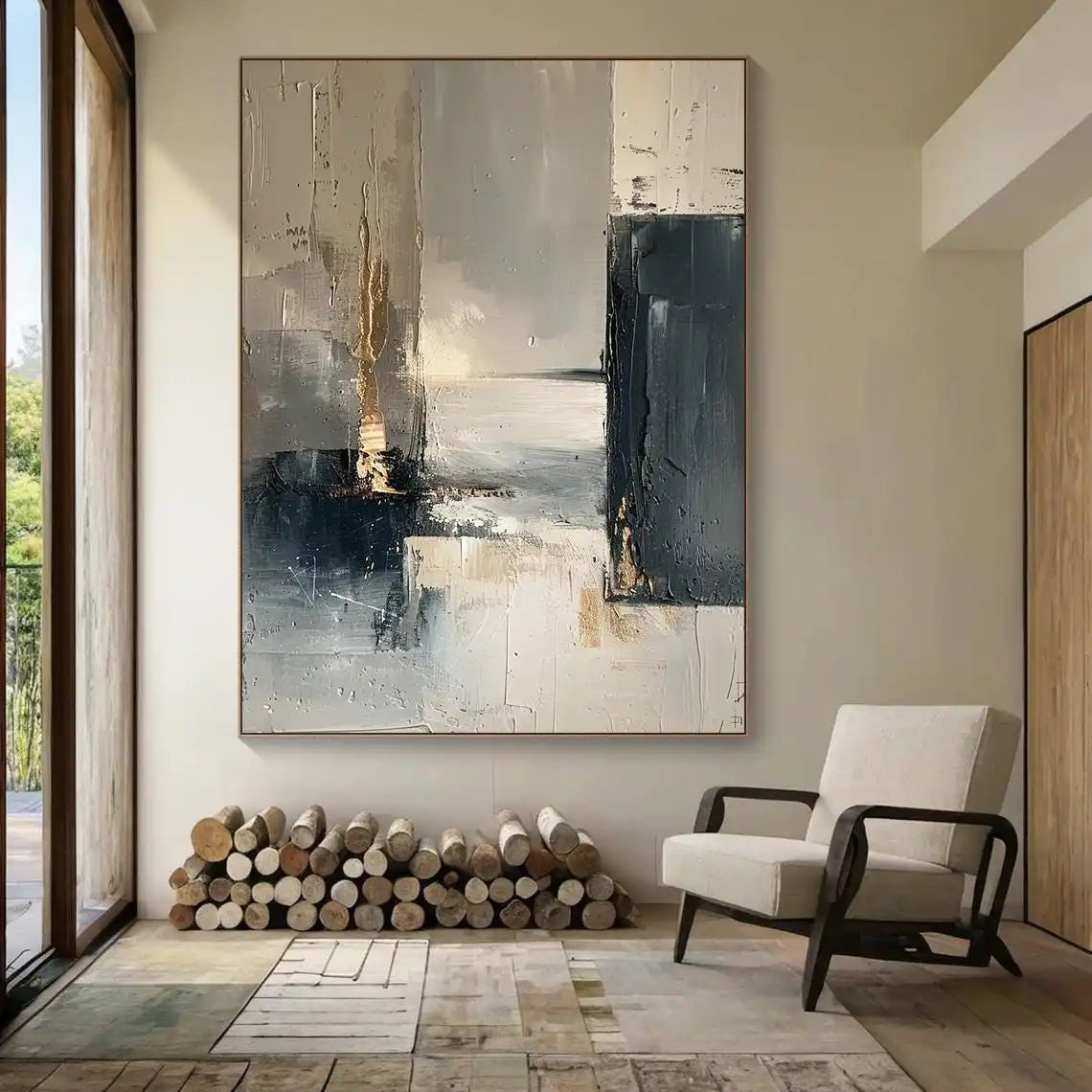 Textured Geometric Canvas Art