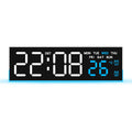 USB Powered Digital Alarm Clock with Mood Light TEMP  Date Week 2 Alarms Auto Dimmable Snooze Table Clock 12/24H DST LED Clock
