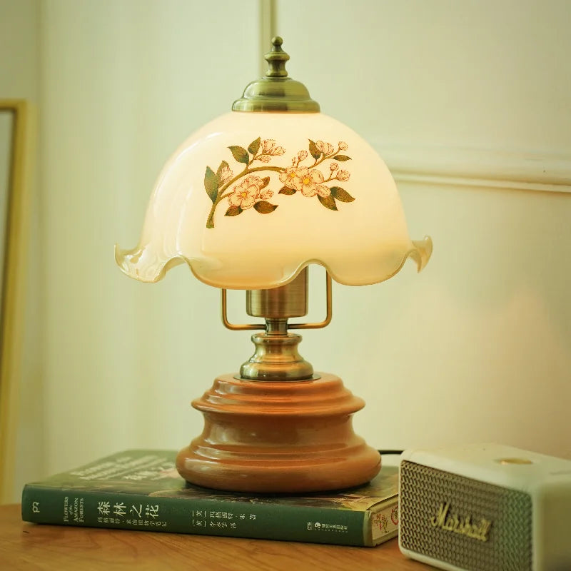 French Glass Table Lamp