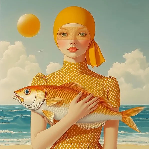Mirjam Duizendstra's Artwork Surrealism Color Art Posters Prints Mysterious Aesthetic Woman Portrait Canvas Painting Home Decor