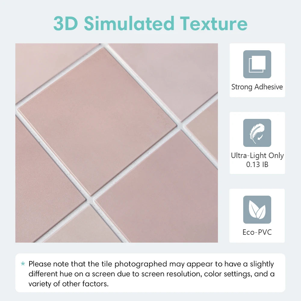 1/10pcs 3D Tile Sticker, Self-adhesive Wall Panel Peel and Stick Tiles, Backsplash for Kitchen Bathroom Wall Sticker