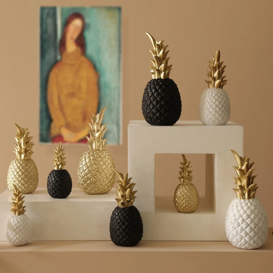 Gold Pineapple Decor Sculpture