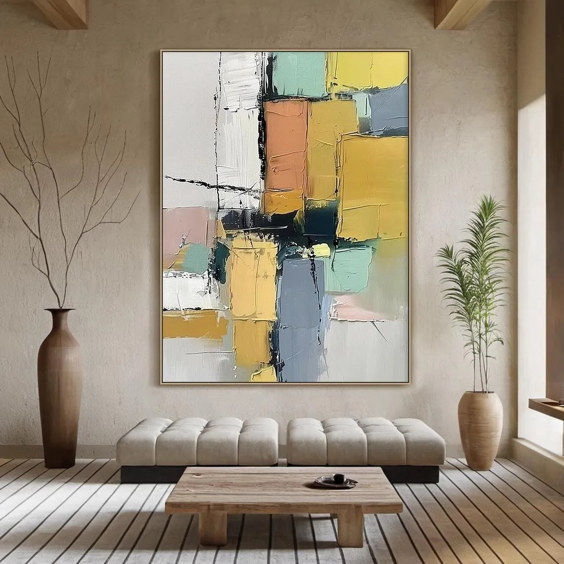 Textured Geometric Canvas Art