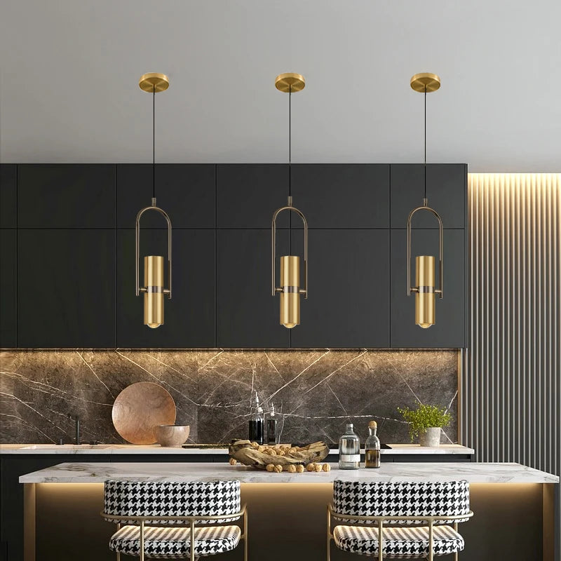 Rotating Gold Pendant Lamp