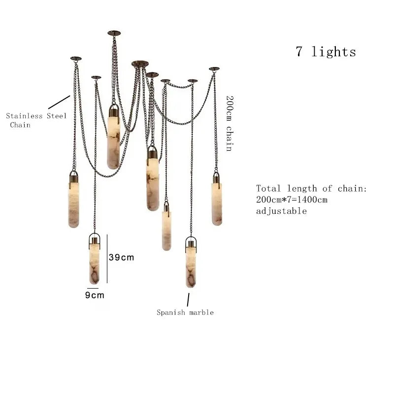 Marble Multi Pendant Chandelier