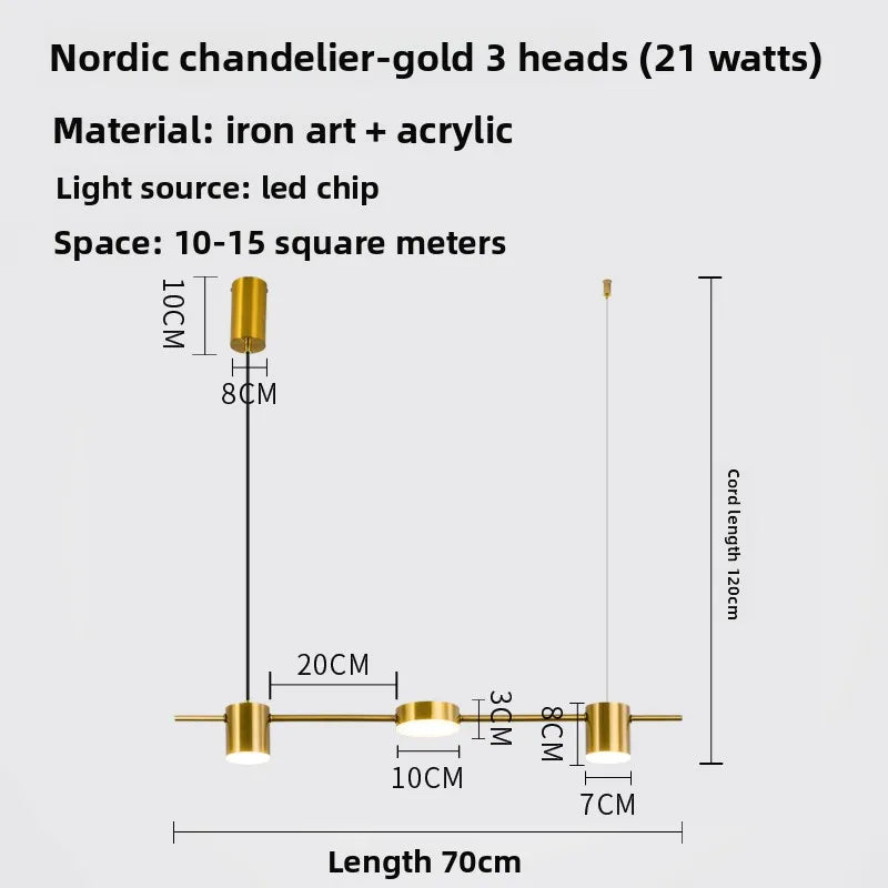 Three Head Pendant Lamp