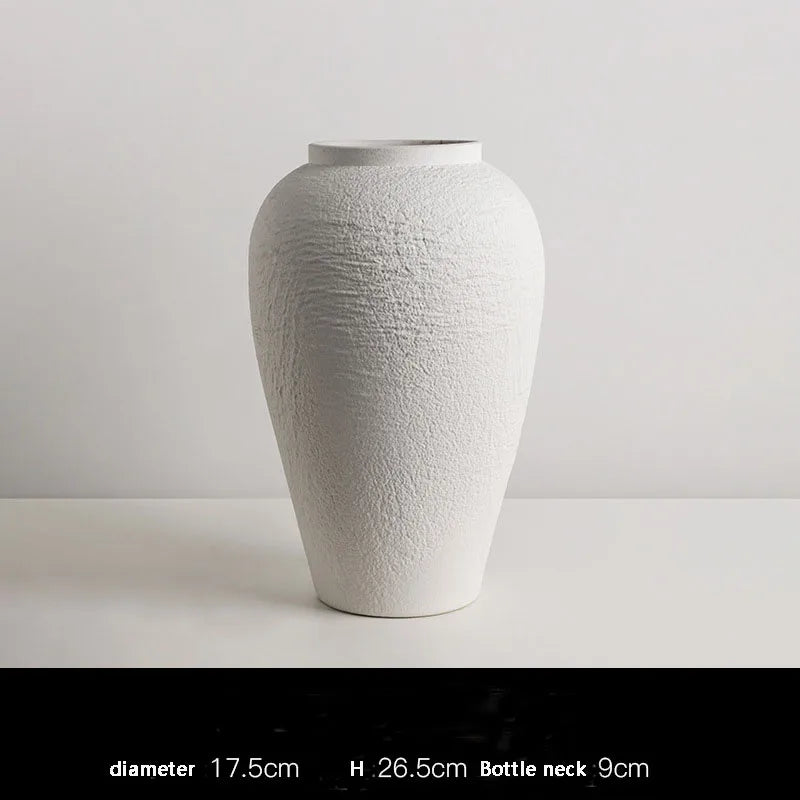 Ceramic Wabi Sabi Vase Hotel Home decor Flowerpot Pottery Jars Minimalist Dried Flowers Flower Arrangemen Natural Marble Travert