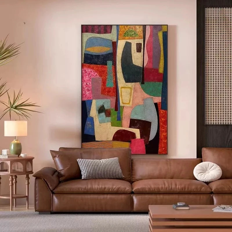 Hand-Painted Oil Painting Modern Picasso Dopamine-Colored High-End Decorative Painting Canvas Living Room Art Home Wall Decor