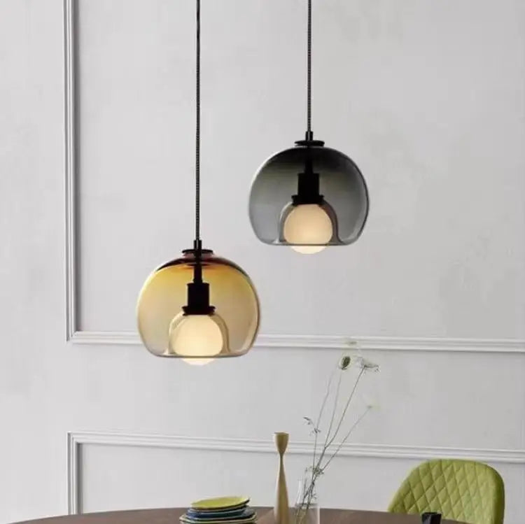 Grey Glass Pendant Light