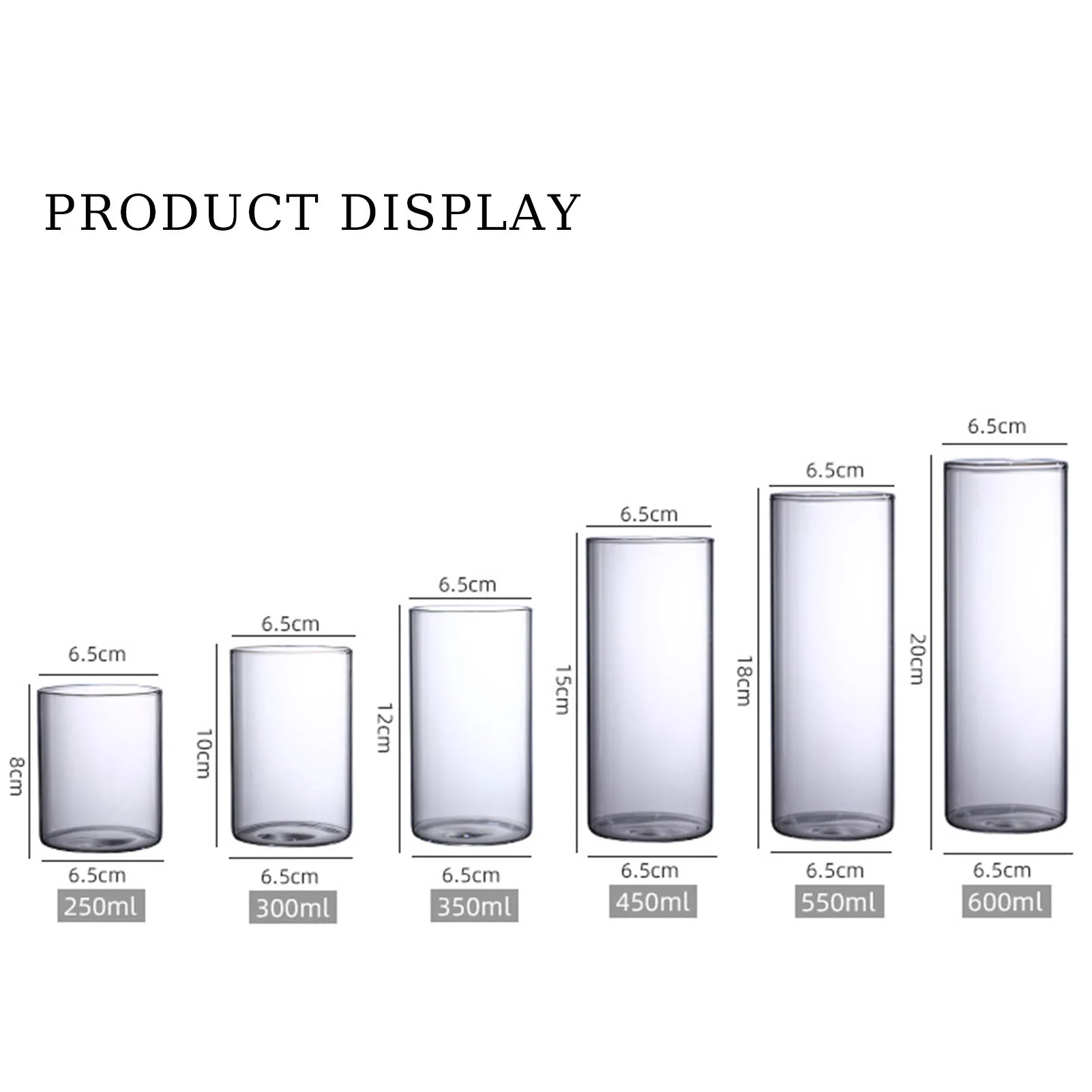 New Transparent Glass Hydroponic Vase Modern Cylinder Flower Centerpiece Clear Vases Use for Floral Wedding Home Decoration