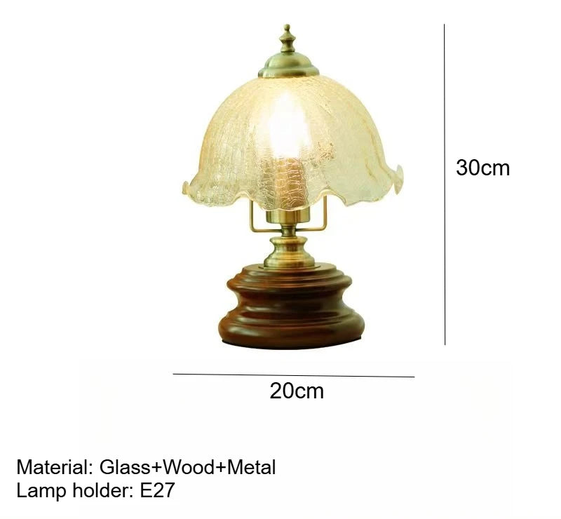 French Glass Table Lamp