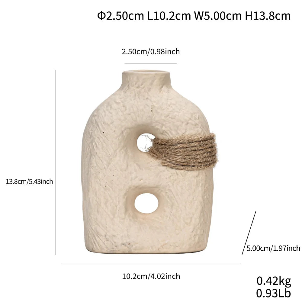 Earth Tone Lace Vase
