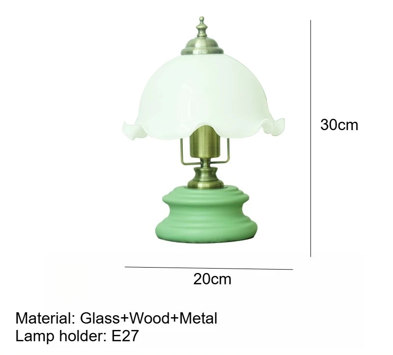 French Glass Table Lamp
