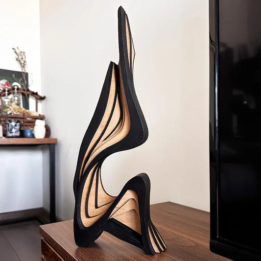 Wooden Streamline Art Statue