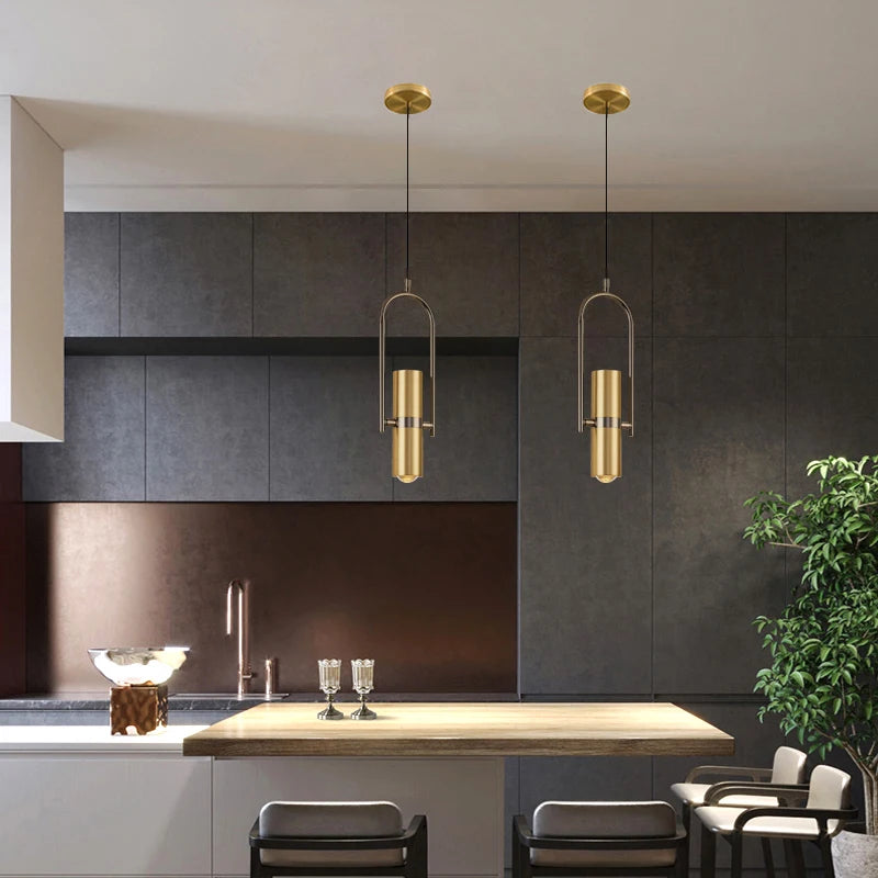 Rotating Gold Pendant Lamp