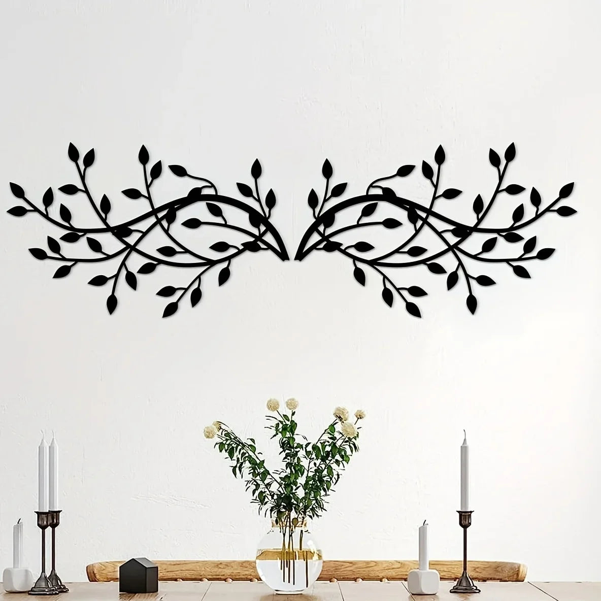 CIFBUY 2 Pcs Elegant Metal Tree Leaf Wall Decor for Indoor and Outdoor Decoration Perfect for Kitchen Bathroom Living Room