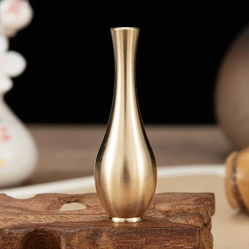 Mini Pure Copper Vase  Gold Home Decor  Living Room Decoration  Antique Vase  Tall Vase Unique Flower Vase Nordic Vase