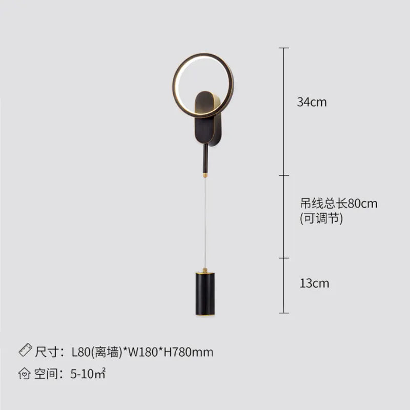 Best-selling bedroom bedside wall lamp modern light luxury living room background wall aisle lamp net red hotel villa decoration
