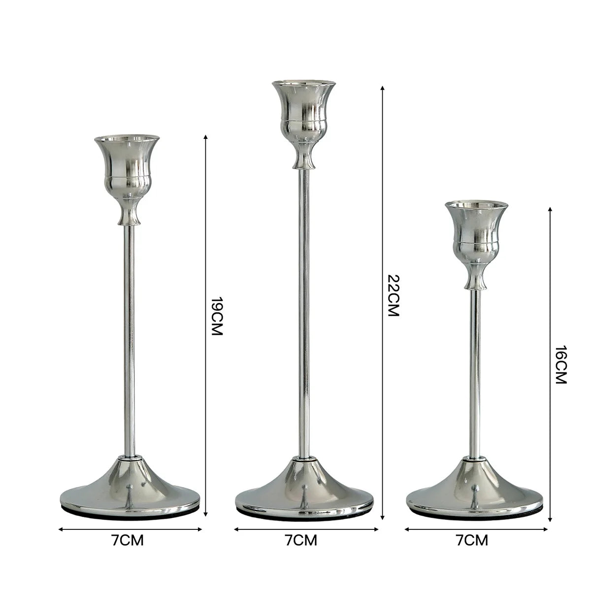 3PCS Nordic Gold Candlestick Holders, Vintage Decoration, Suitable for Weddings, Parties, Festivals and Anniversaries