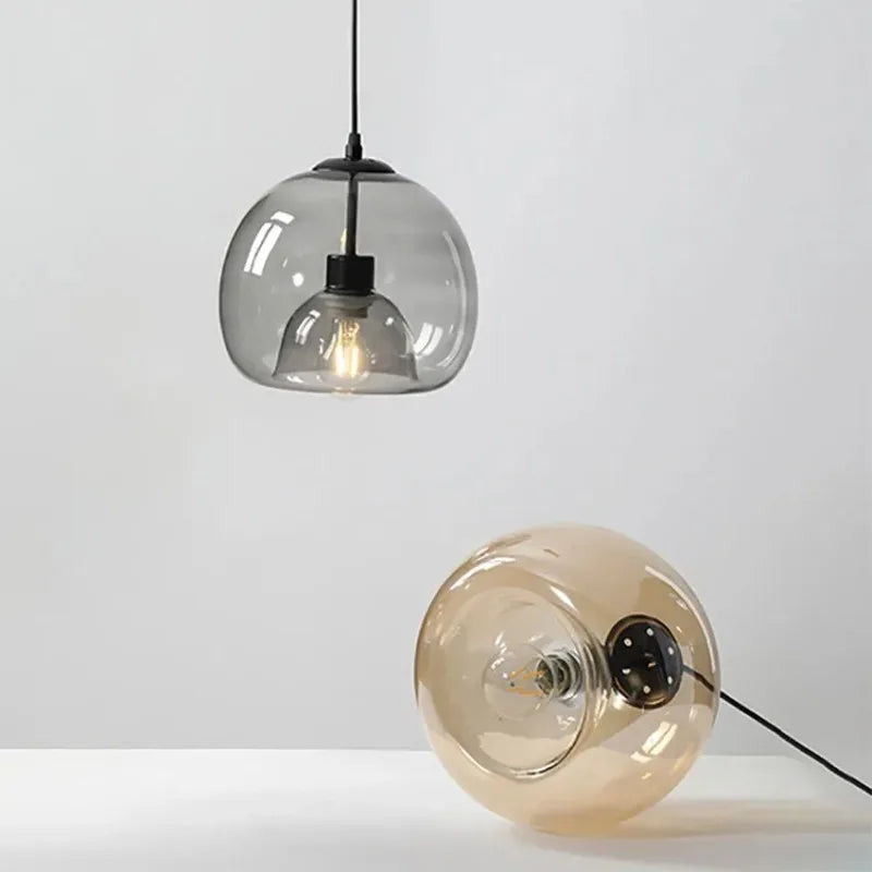 Grey Glass Pendant Light