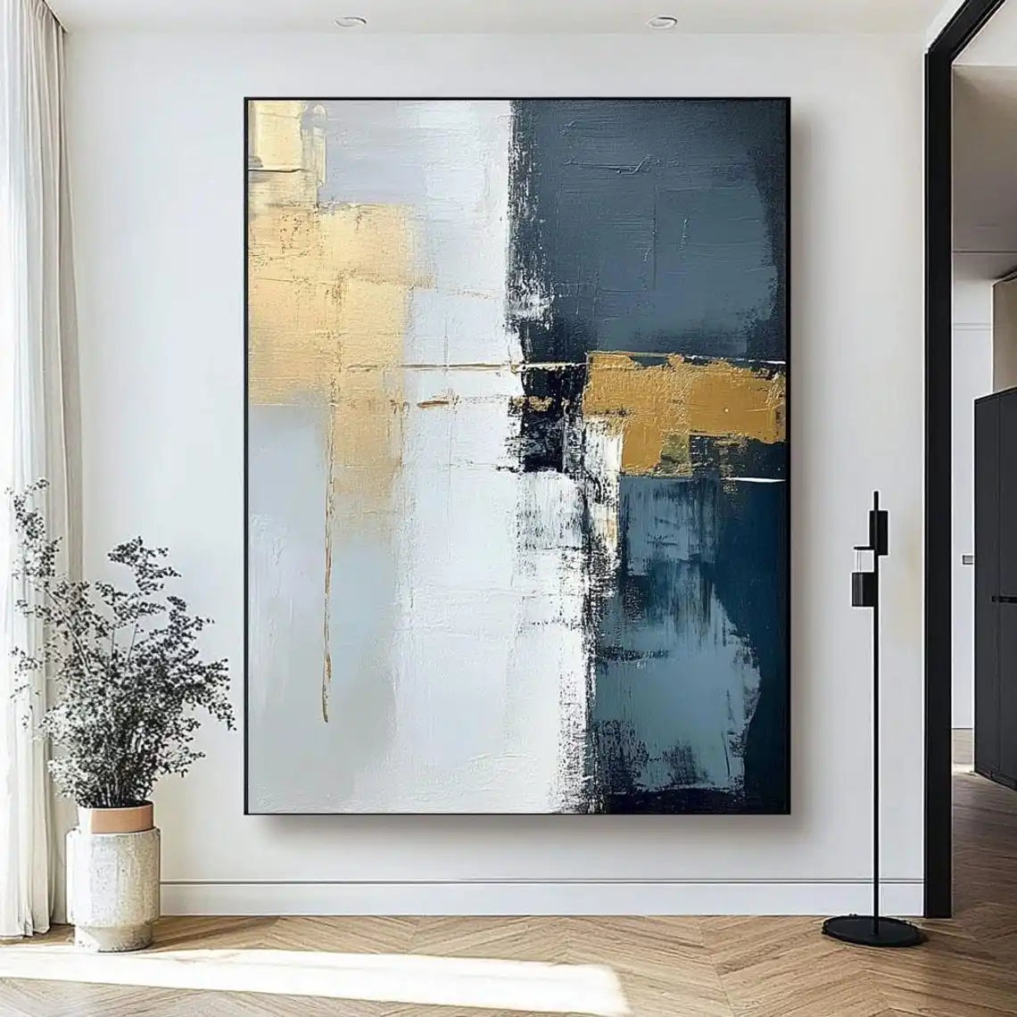 Neutral Textured Abstract Handmade Oil Painting Minimalist Modern Wall Art Beige White Canvas Art for Living Room Bedroom Decor