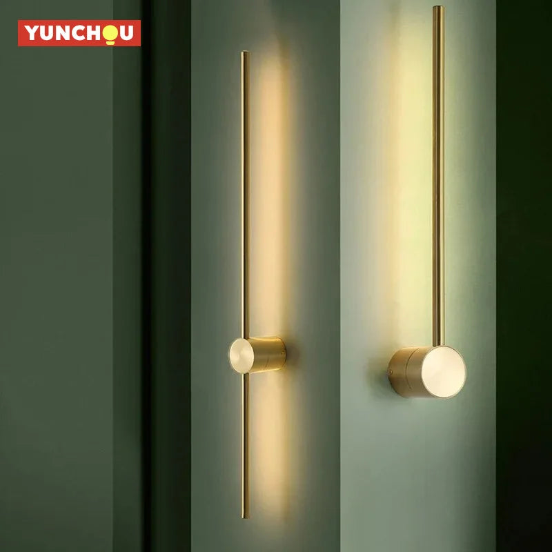 2026 Linear LED Wall Lamp 100cm120cm Modern Minimalist Gold White Sconce for Bedroom Bedside Living Room Corridor Decor