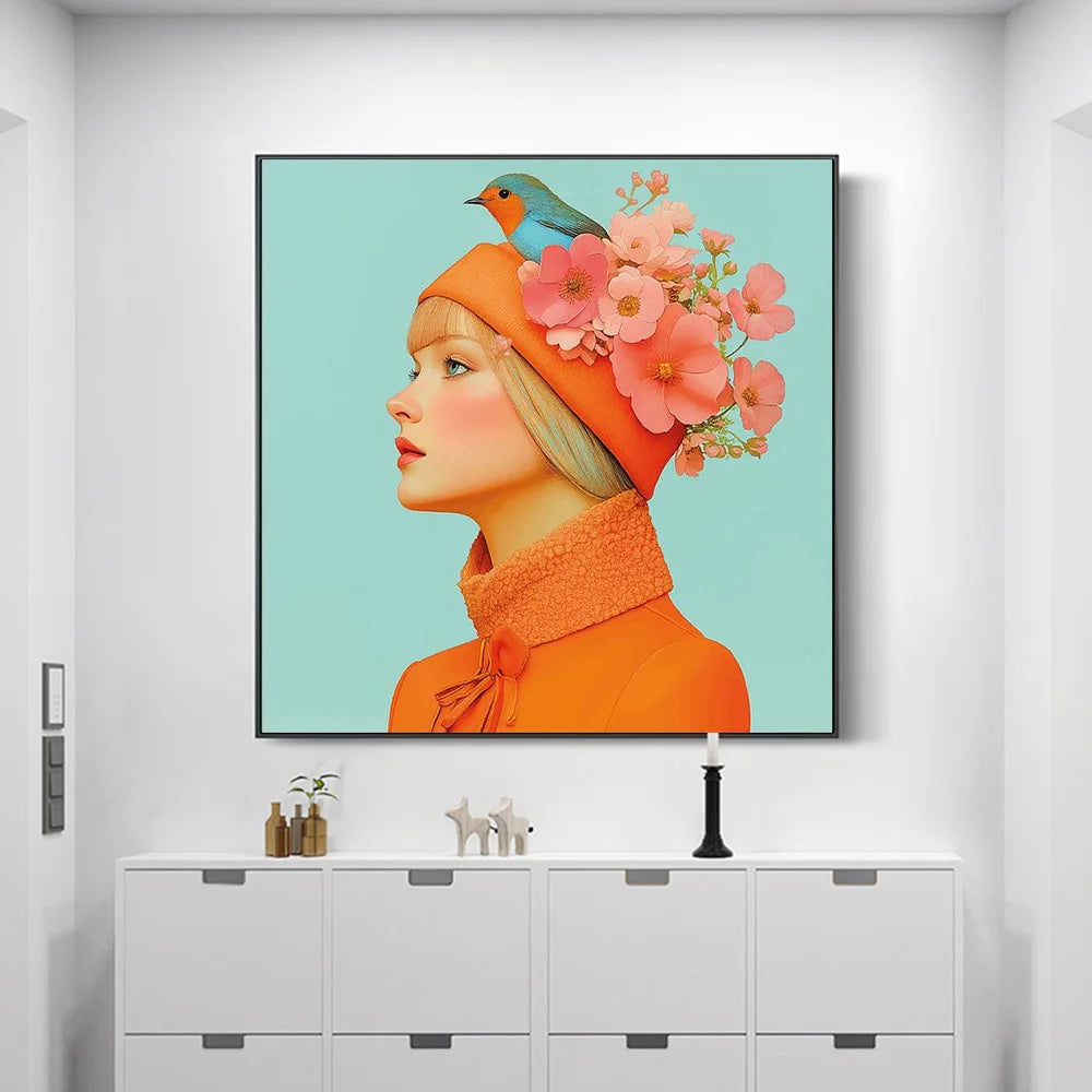 Mirjam Duizendstra's Artwork Surrealism Color Art Posters Prints Mysterious Aesthetic Woman Portrait Canvas Painting Home Decor
