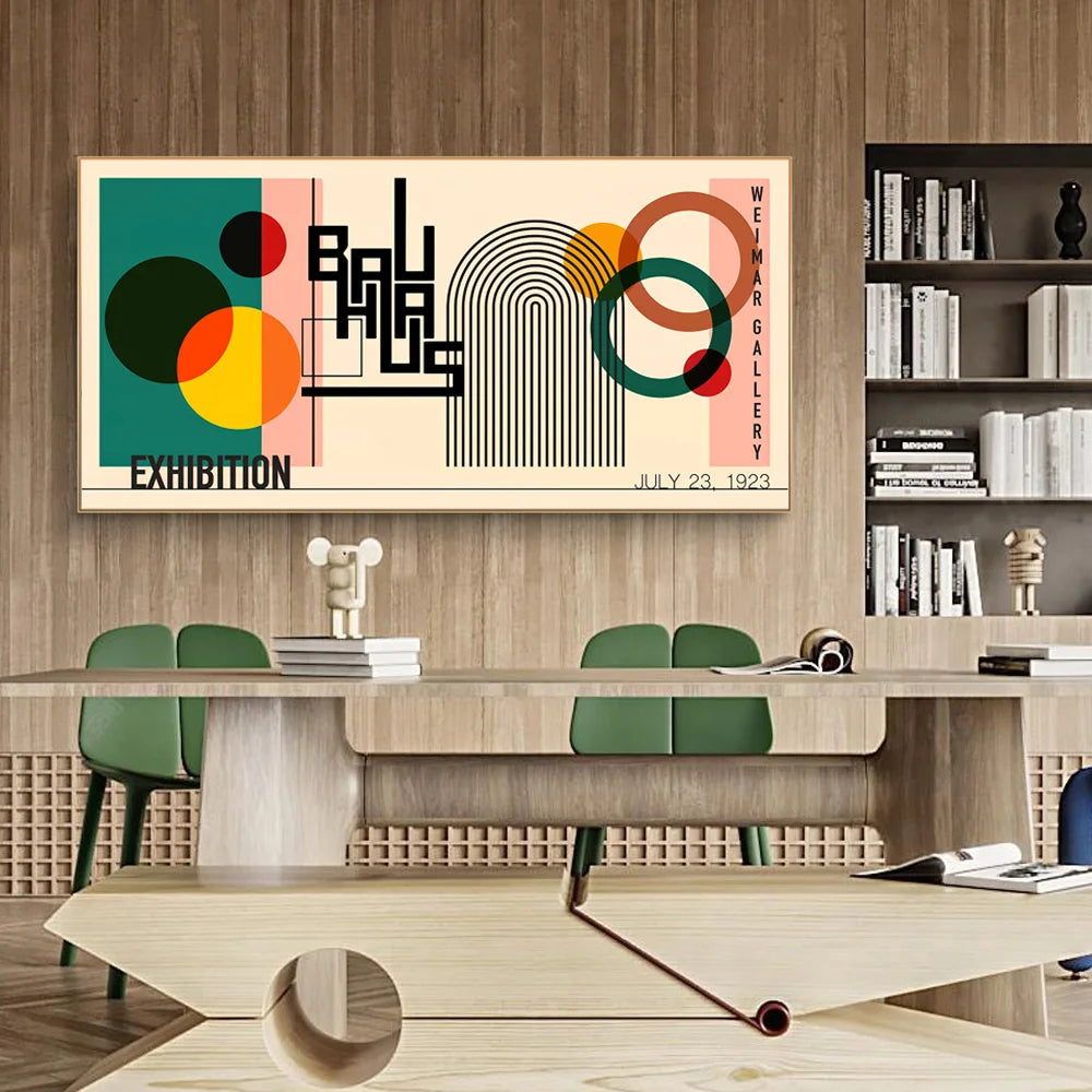 Bauhaus Minimalist Retro Wall Art Bauhaus Abstract Art Posters Geometric Bauhaus Canvas Painting for Living Room Bauhaus Poster