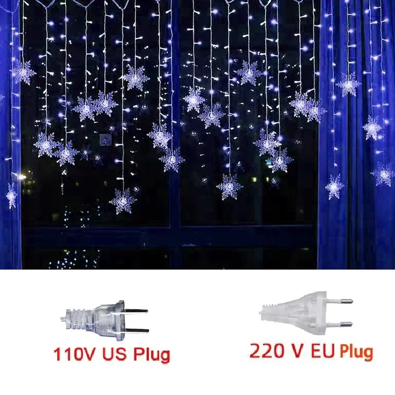 Snowflake Curtain Fairy Lights