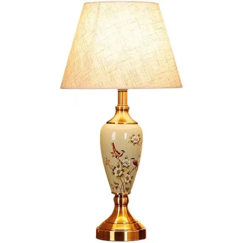 French-style Ceramic Table Lamp - Creative American Modern Minimalist Living Room Study Table Lamp Bedroom Bedside Lamp