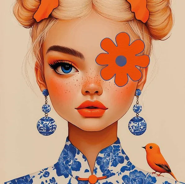 Mirjam Duizendstra's Artwork Surrealism Color Art Posters Prints Mysterious Aesthetic Woman Portrait Canvas Painting Home Decor