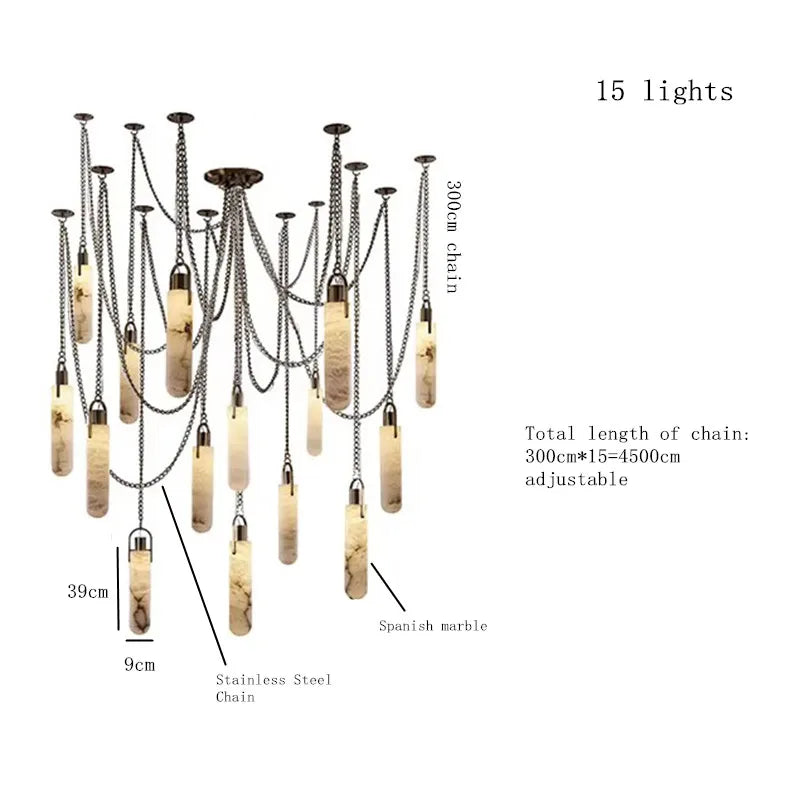 Marble Multi Pendant Chandelier