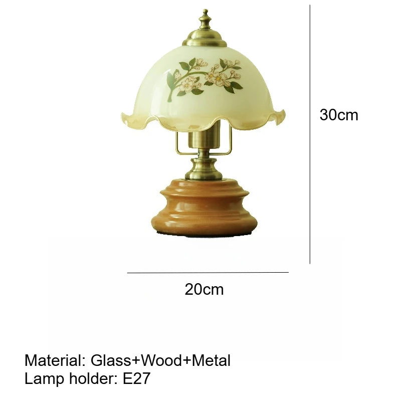 French Glass Table Lamp
