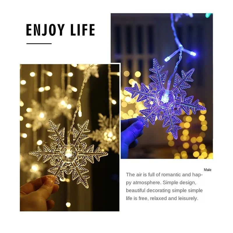 Snowflake Curtain Fairy Lights