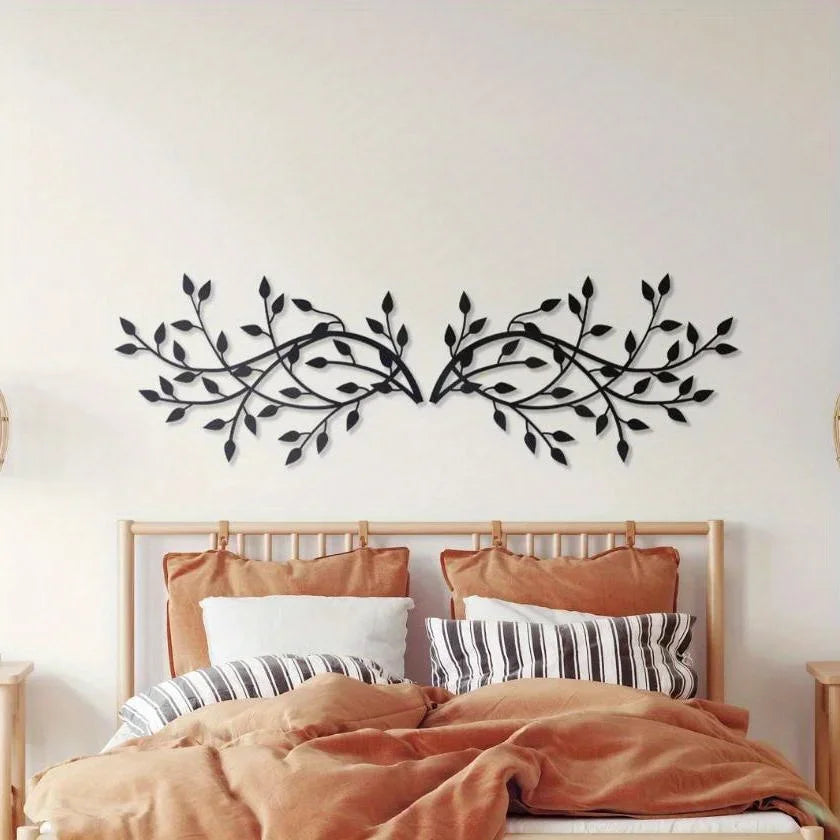 CIFBUY 2 Pcs Elegant Metal Tree Leaf Wall Decor for Indoor and Outdoor Decoration Perfect for Kitchen Bathroom Living Room