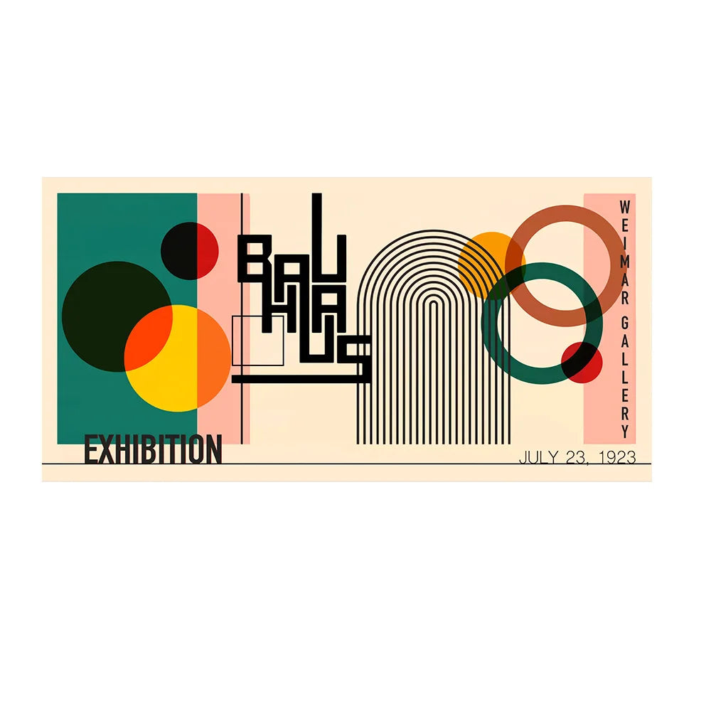Bauhaus Minimalist Retro Wall Art Bauhaus Abstract Art Posters Geometric Bauhaus Canvas Painting for Living Room Bauhaus Poster