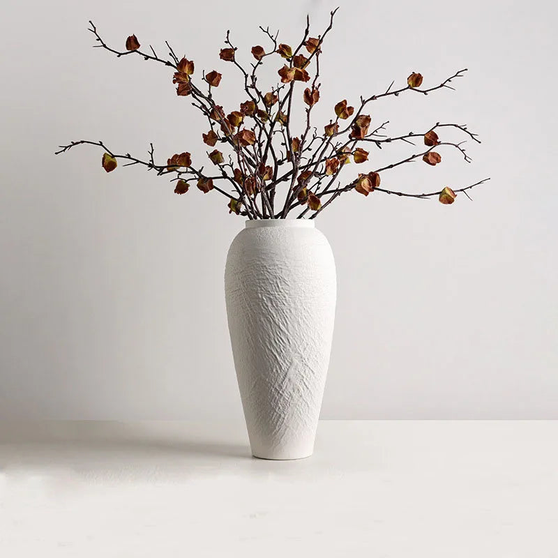 Ceramic Wabi Sabi Vase Hotel Home decor Flowerpot Pottery Jars Minimalist Dried Flowers Flower Arrangemen Natural Marble Travert