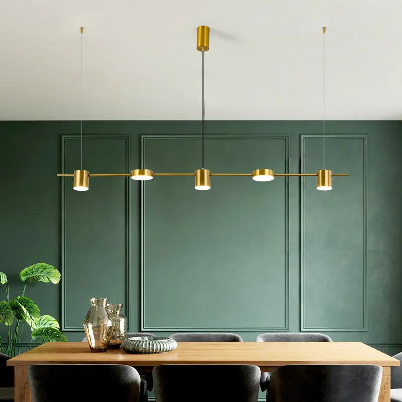 Postmodern Restaurant Pendant Light Nordic Minimalist Dining Room Lamp Creative Three Head Long Strip Luxury Style Lighting