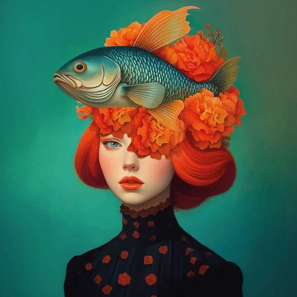 Mirjam Duizendstra's Artwork Surrealism Color Art Posters Prints Mysterious Aesthetic Woman Portrait Canvas Painting Home Decor