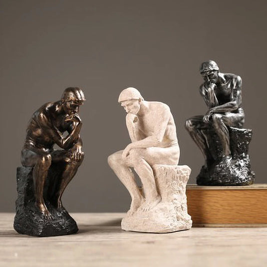 Minimal Sandstone Thinker Statue