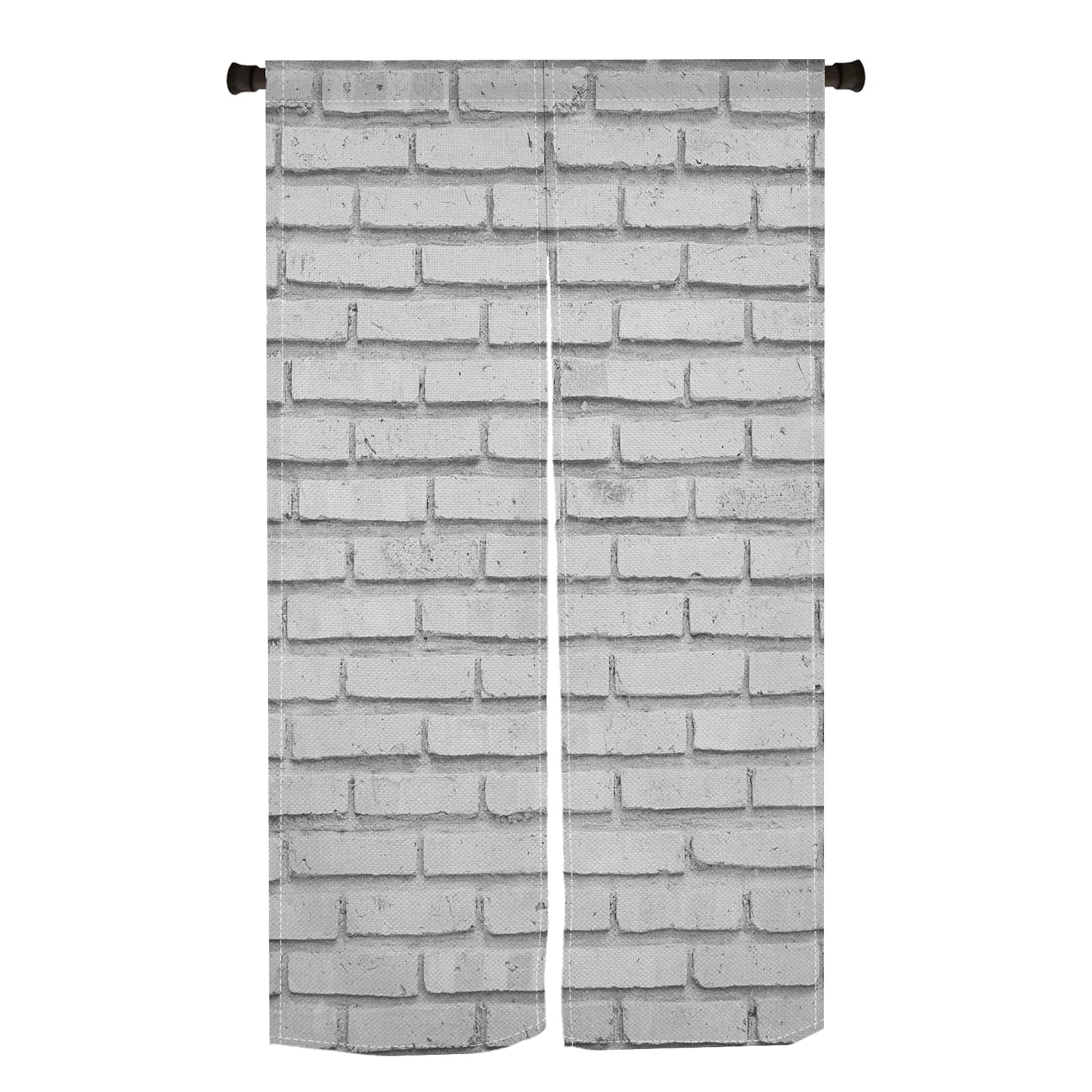 Retro Brick Noren Door Curtains Natural Stone Texture Vintage Red Linen Doorway Curtains Home Decor Room Divider Half-curtains