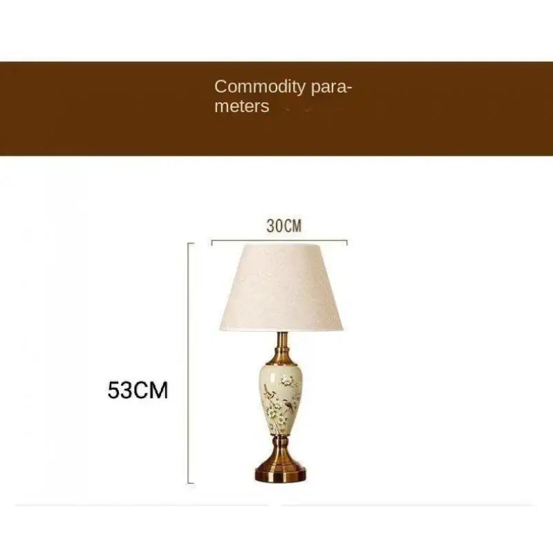 French-style Ceramic Table Lamp - Creative American Modern Minimalist Living Room Study Table Lamp Bedroom Bedside Lamp