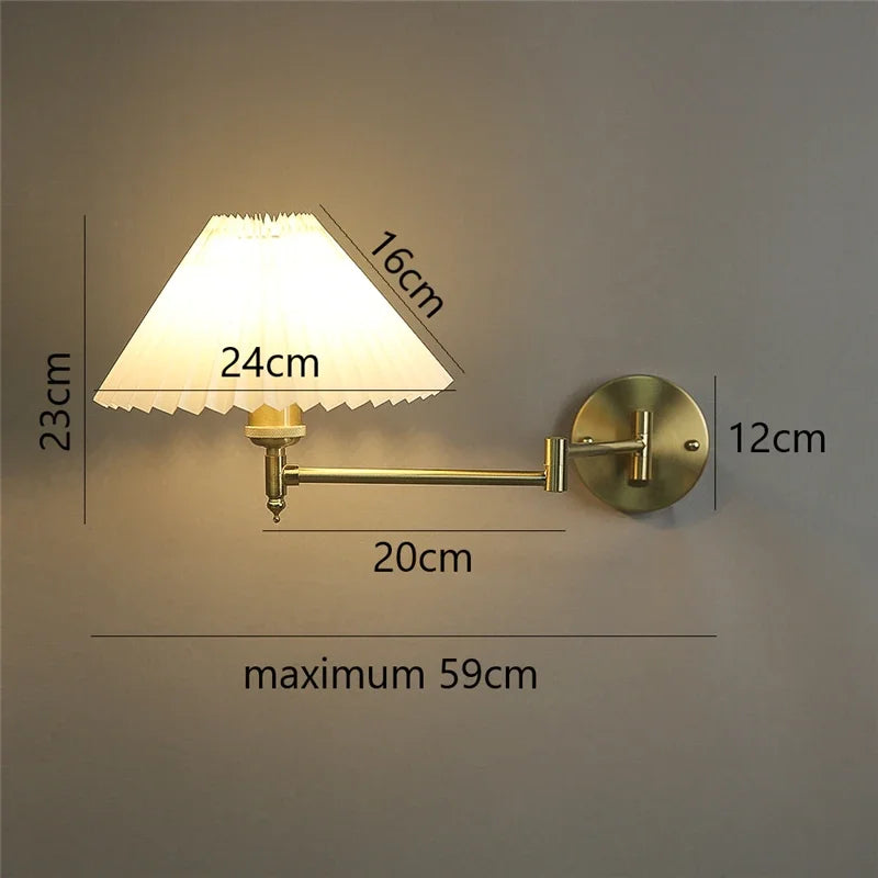 LED Folding Wall Lamps Nordic Adjustable Long Arm Rotating Rocker Wall Lamp Bedroom Bedside Lamp Hotel Stair Study Reading Light