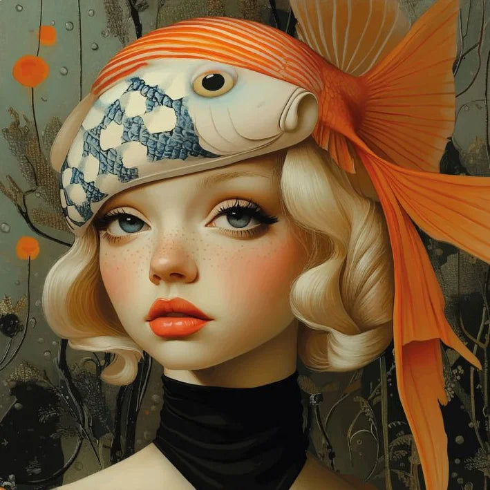 Mirjam Duizendstra's Artwork Surrealism Color Art Posters Prints Mysterious Aesthetic Woman Portrait Canvas Painting Home Decor