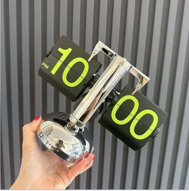 Flip Clock Vintage Desk Clocks Retro Flip Down Clocks-Battery Powered Internal Operated Flip Flop Watch Home & Office Décor 탁상시계